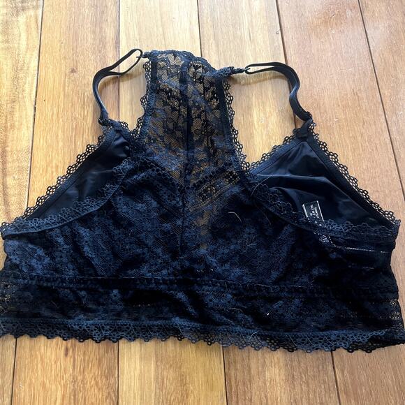 Victoria's Secret Black Lace Front Closure Racerback Bralette Size M - Picture 3 of 4